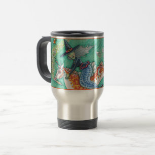 CANECA TÉRMICA MERMAID WITCH, HALLOWEEN MERHORSE VIAGEM AO TRABAL