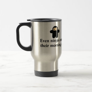 Caneca Térmica Mesmo os ninjas precisam seu café da manhã
