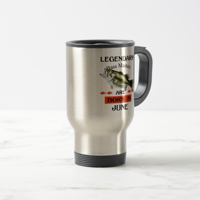 Caneca Térmica Mestrados Legendários de Bass são Nasceres em junh (Frente Esquerda)