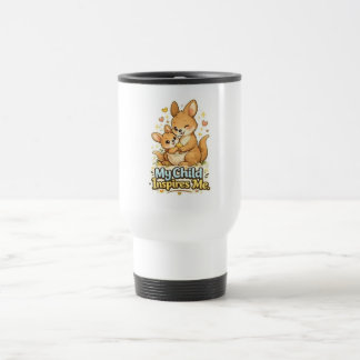 Caneca Térmica Meu Filho Me Inspira – Design de Canguru de Pai Or
