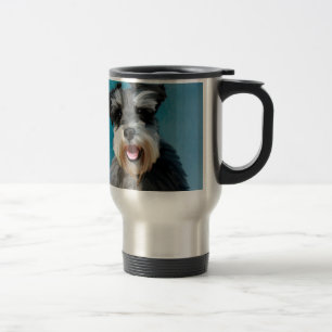 Caneca Térmica Miniatura Schnauzer — Pintura De Cor De Água
