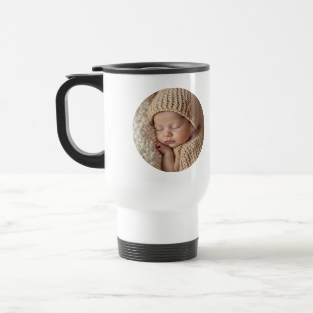 Caneca Térmica Minimalist Baby Photo with Text | Custom Gift (Esquerda)