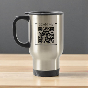 Caneca Térmica Minimalista Códigos QR Scan Me Negócios