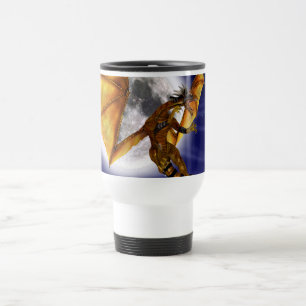 Caneca Térmica Mito Fantástico do Dragão Dourado Céu Roxo