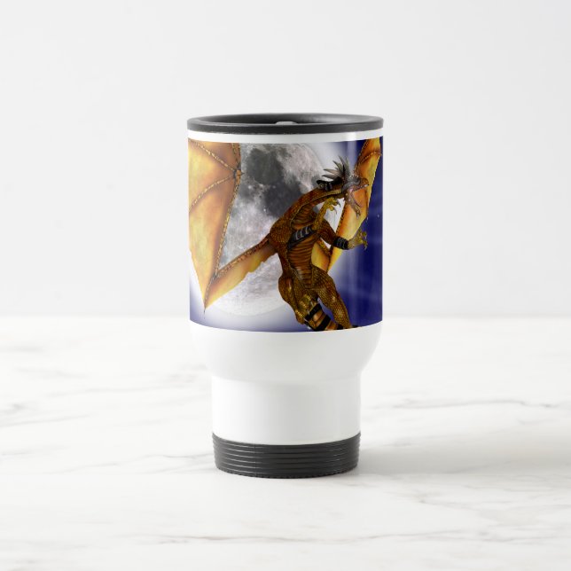 Caneca Térmica Mito Fantástico do Dragão Dourado Céu Roxo (Centro)