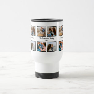 Caneca Térmica Modelo de colagem de fotos da família 4 personali