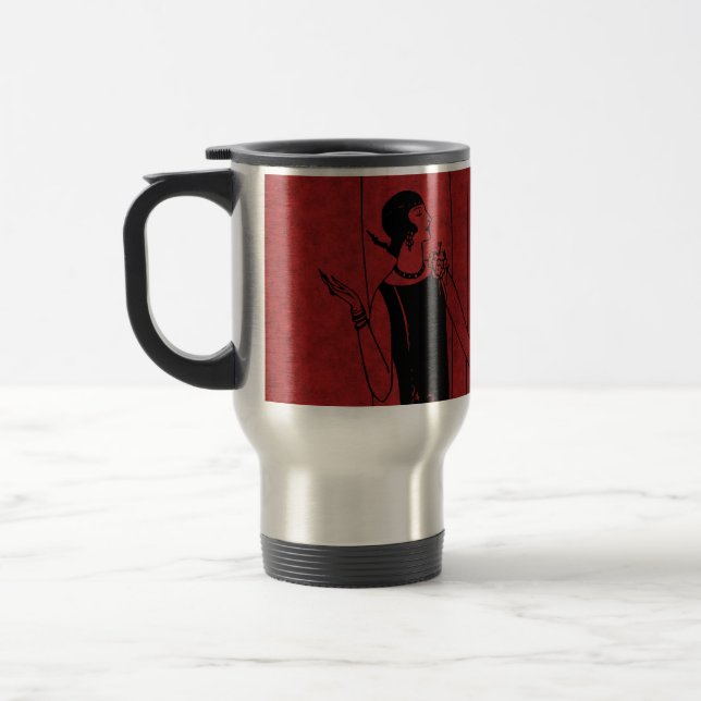 Caneca Térmica Modelo de Desfile de Moda Art Déco dos Anos 1920 V (Esquerda)