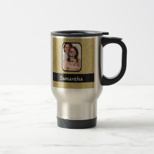 Caneca Térmica modelo de foto Dourado damask