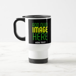 CANECA TÉRMICA MODELO DE TEXTO DE IMAGEM NEGRA SIMPLES EDITÁVEL M