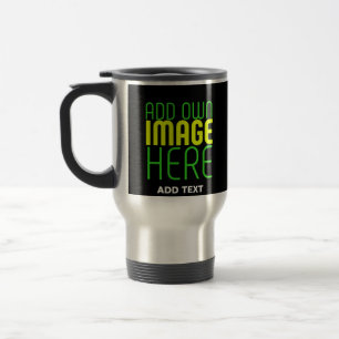 CANECA TÉRMICA MODELO DE TEXTO DE IMAGEM NEGRA SIMPLES EDITÁVEL M