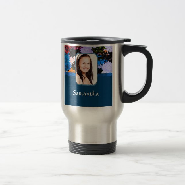 Caneca Térmica Modelo personalizado de foto floral (Direita)