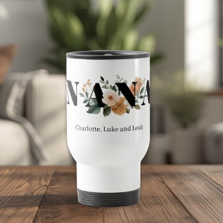 Caneca Térmica Modern Personalized Nana Floral Gift