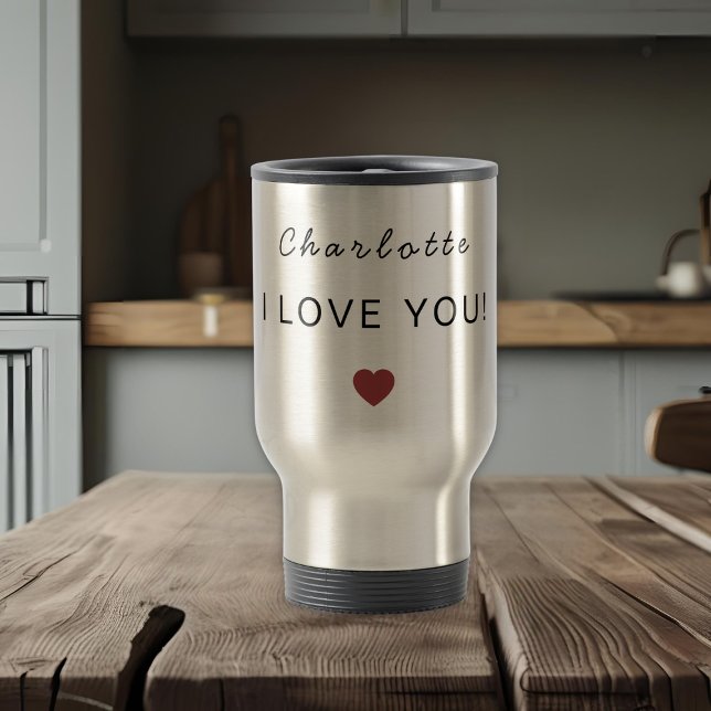 Caneca Térmica Modern Personalized Valentine Travel Mug (Criador carregado)