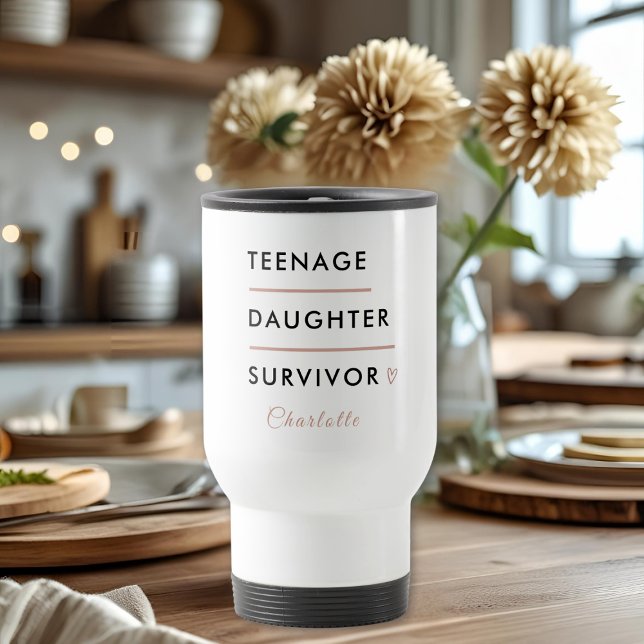 Caneca Térmica Modern Teen Daughter Survivor Personalized (Criador carregado)