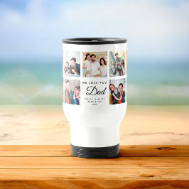 Caneca Térmica Moderno NÓS AMAMOS VOCÊ PAI Colagem de Fotos Quadr