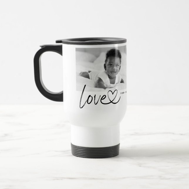 Caneca Térmica Moderno Roteiro de 2 Fotos de Amor (Esquerda)