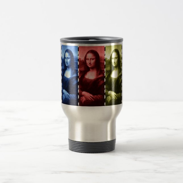Caneca Térmica Mona Lisa Animal Imprime Cores Primárias (Centro)
