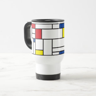 Caneca Térmica Mondrian Minimalist Geometric De Stijl Modern Art