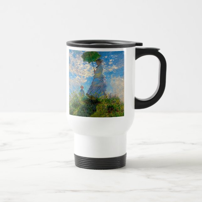 Caneca Térmica Monet Mulher Guarda-Sol Impressionismo (Direita)