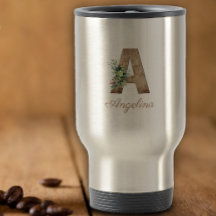 Monograma A madeira de flor vermelha