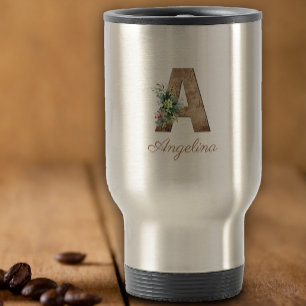 Caneca Térmica Monograma A madeira de flor vermelha