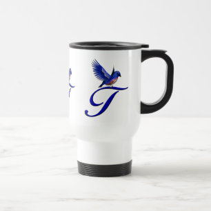 Caneca Térmica Monograma Bluebird Inicial T Elegante