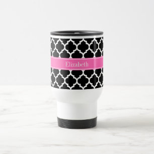 Caneca Térmica Monograma conhecido quente branco preto do rosa #2
