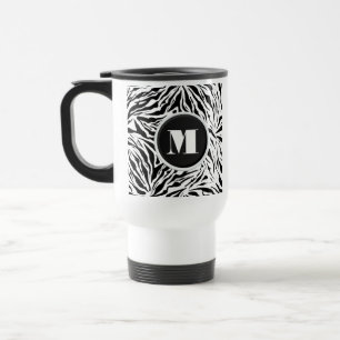 Caneca Térmica Monograma de Impressão de Zebra Chic