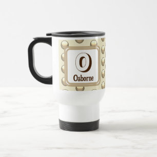 Caneca Térmica Monograma de Pontos Polka Dourados com Inicial do