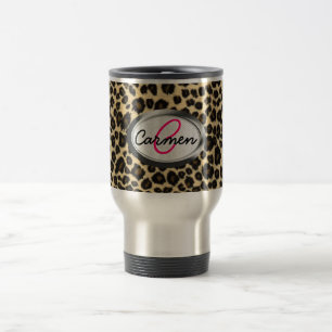 Caneca Térmica Monograma do impressão do leopardo
