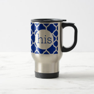Caneca Térmica Monograma do Quatrefoil Azul de Apphire