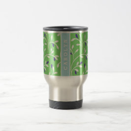 Caneca Térmica Monograma encaracolado verde moderno bonito do