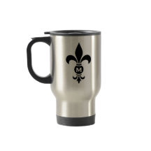 Monograma Fleur De Lis Moderno, preto e branco sim