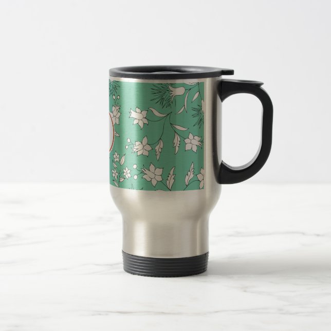Caneca Térmica monograma & flores (Direita)