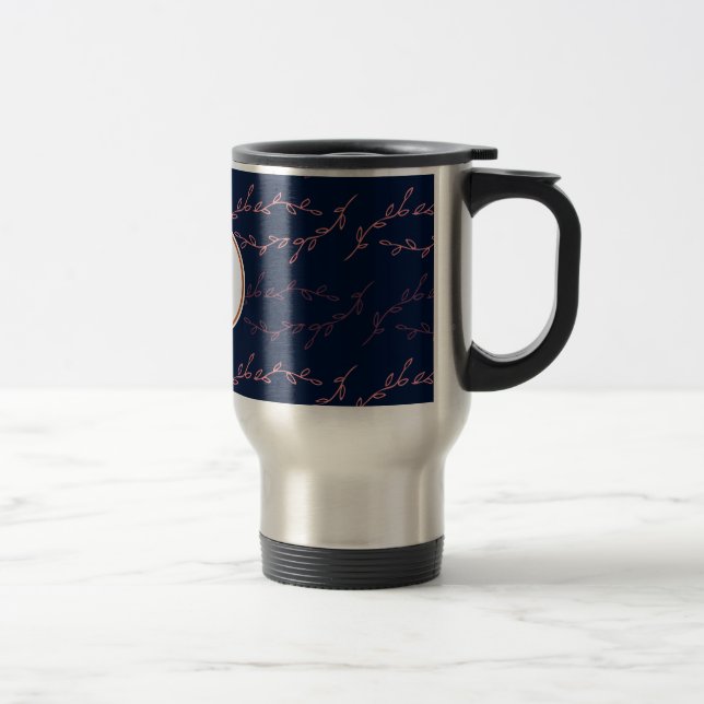 Caneca Térmica monograma & folhas (Direita)