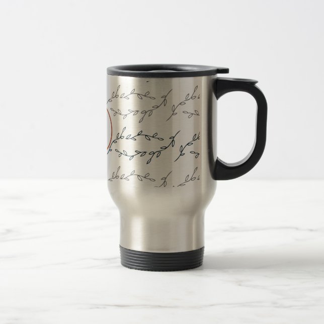 Caneca Térmica monograma & folhas (Direita)