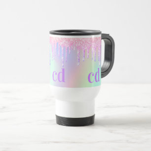 Caneca Térmica Monograma holográfico cor-de-rosa