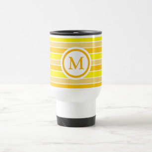 Caneca Térmica Monograma Horizontal Amarelo e Laranja