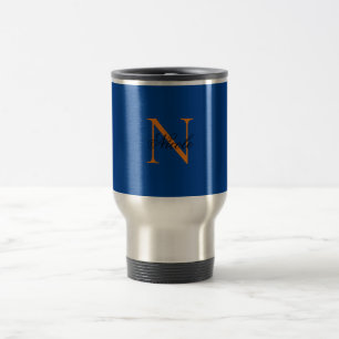 Caneca Térmica Monograma Inicial Nome Próprio Manuscrito Deep Blu