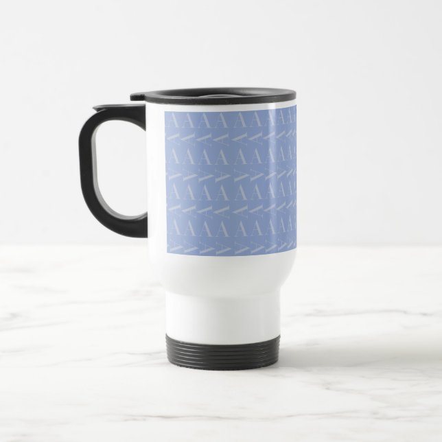 Caneca Térmica Monograma - Letra inicial A, azul (Esquerda)
