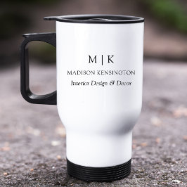 Caneca Térmica Monograma minimalista ou Adicionar logotipo à empr