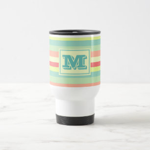 Caneca Térmica Monograma Moderno com Brisas Brilhantes Coloridas