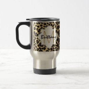 Caneca Térmica Monograma na moda do impressão do leopardo do