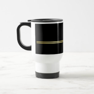 Caneca Térmica Monograma personalizado de ouro elegante a preto