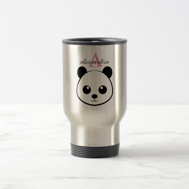 Caneca Térmica Monograma personalizado de panda bonito (Centro)