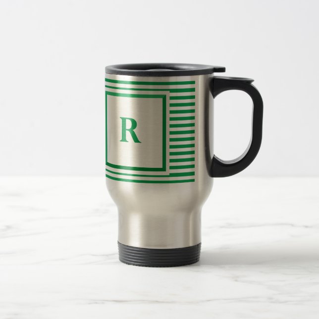Caneca Térmica Monograma R verde e bege Strike (Direita)