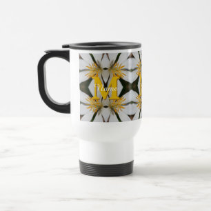 Caneca Térmica Monograma Seu Nome Inicial Floral Personalizado