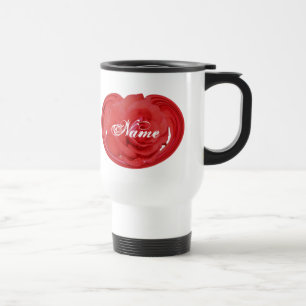 Caneca Térmica Monograma Seu Nome Rosa Floral Personalizado