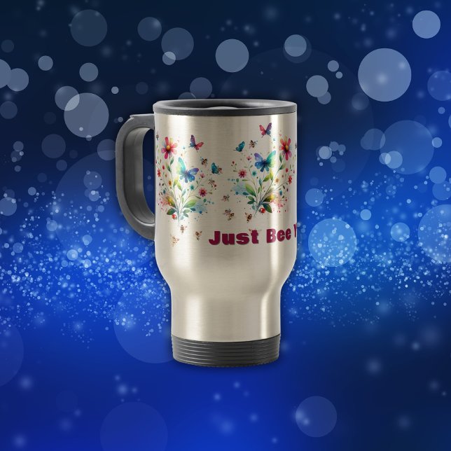 Caneca Térmica Monograma Simples Floral De Aquarela (Criador carregado)