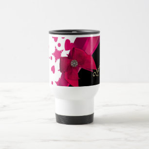 Caneca Térmica Monograma vermelho e branco modelado feminino